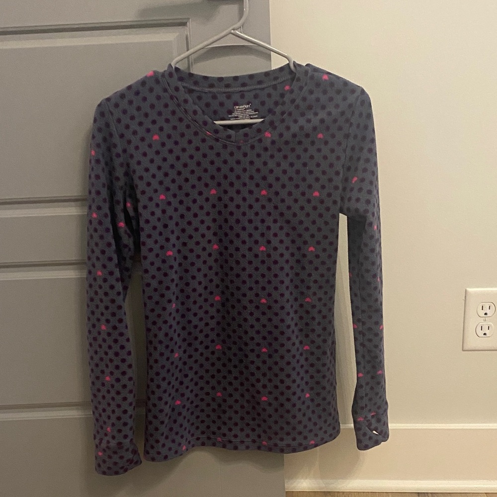 Cuddl Duds Polka Dot Long Sleeve Top